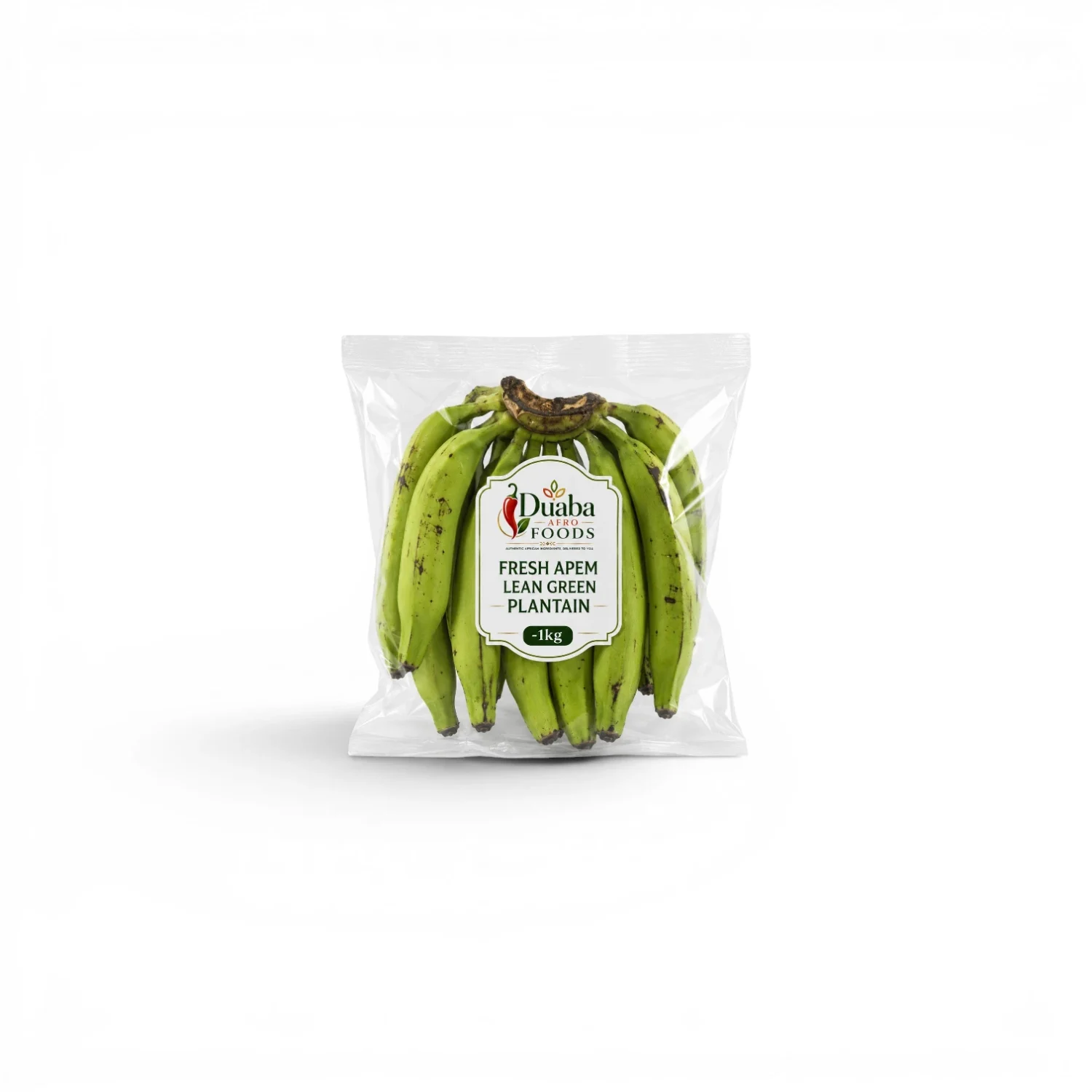 Duaba Afro Foods Fresh Apem Lean Green Plantain – 1kg