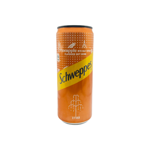 Schweppes Pineapple Flavoured Soft Drink with Malt Extract (330ml) - Image 1