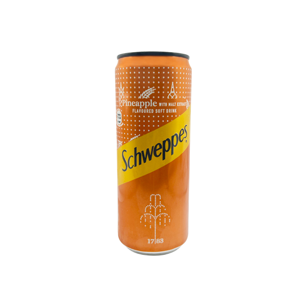 Schweppes Pineapple Flavoured Soft Drink with Malt Extract (330ml)
