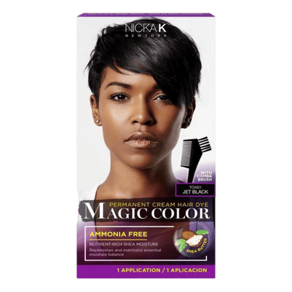Nicka K New York Magic Color Permanent Cream Hair Dye (Jet Black) –(200ml)