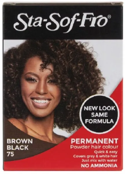 Sta-Sof-Fro Permanent Powder Hair Color – Brown Black (75) – (10 g)
