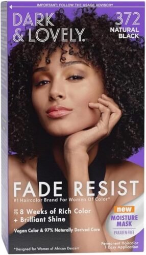 💇 Dark & Lovely Fade Resist Haircolor – Natural Black #372 (150ml) - Image 1