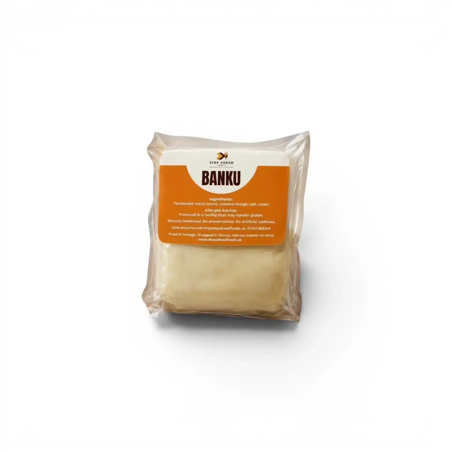 Step Ahead Foods Banku – 400g | Authentic Fresh Fermented Banku | UK-Made | No Preservatives | Ready to Cook