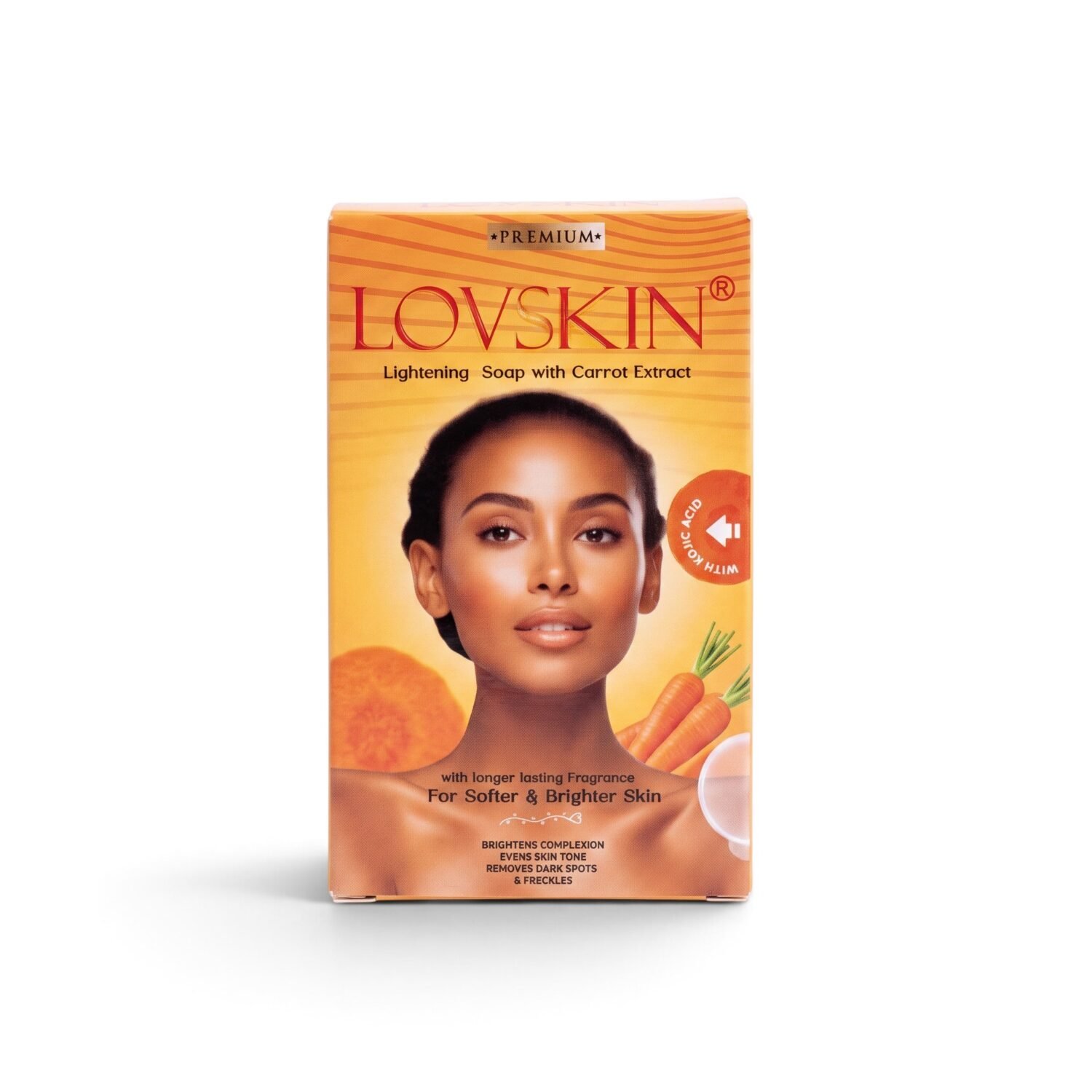 Lovskin Premium Lightening Soap with Carrot Extract & Kojic Acid