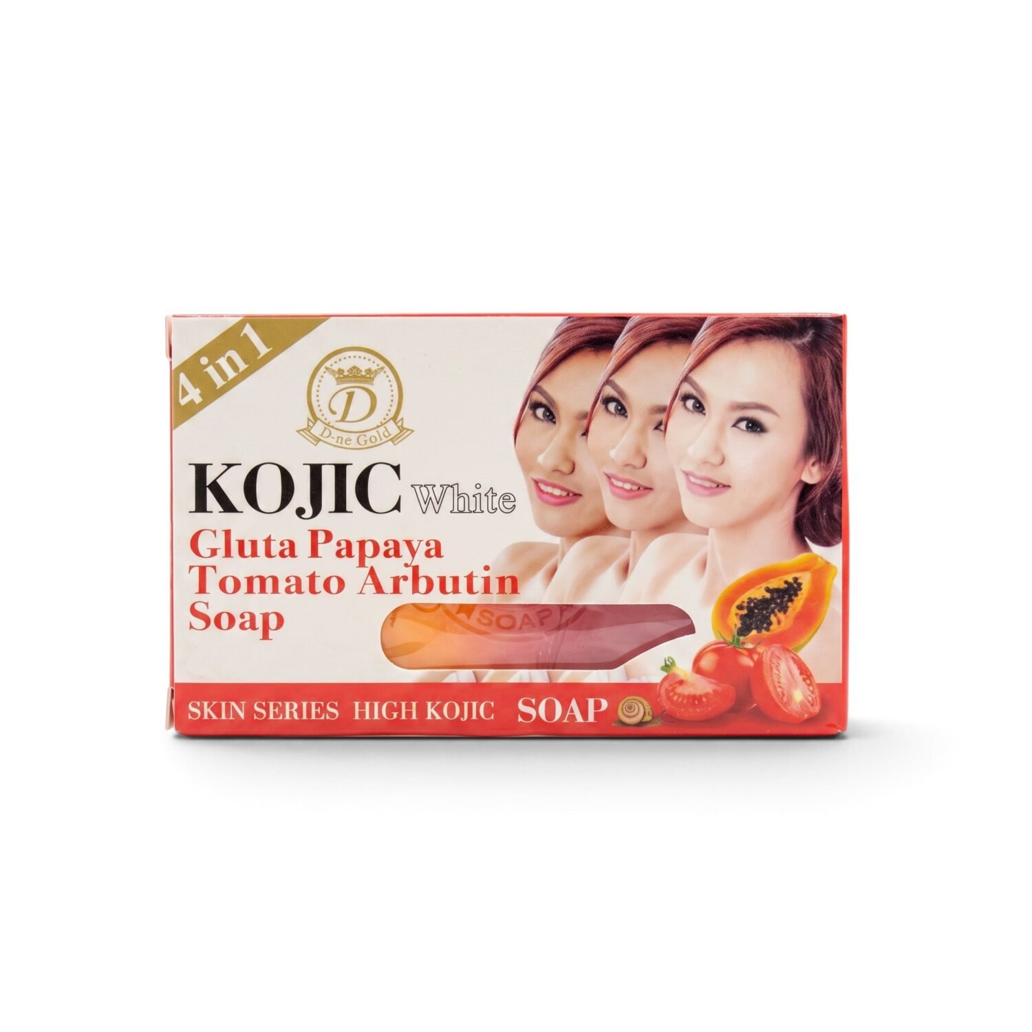 D-ne Gold 4-in-1 Kojic White Gluta Papaya Tomato Arbutin Soap