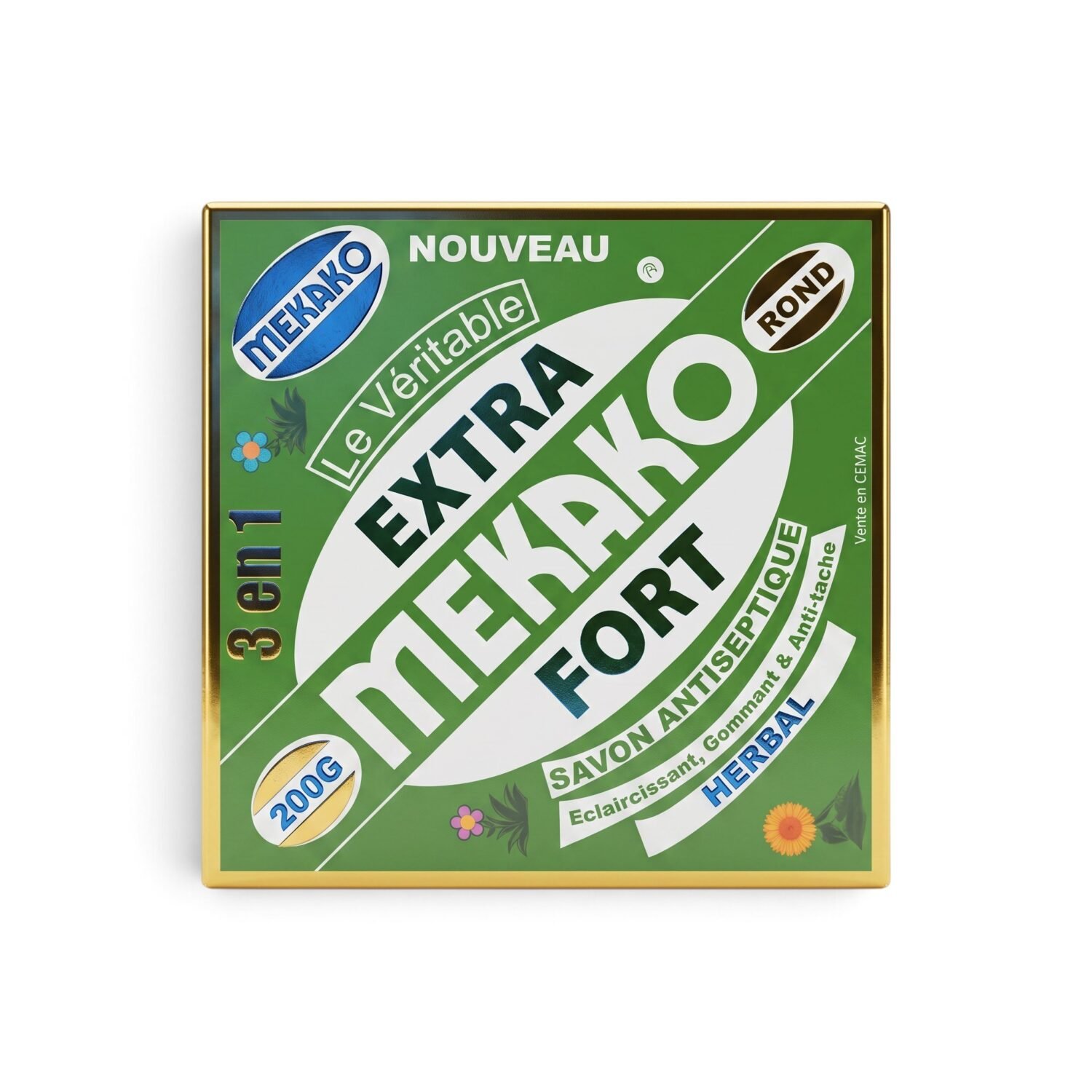 Mekako Extra Fort 3-in-1 Herbal Antiseptic Brightening Soap – 200g