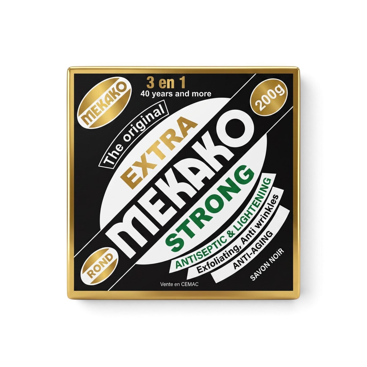 Mekako Extra Strong 3-in-1 Black Soap – 200g