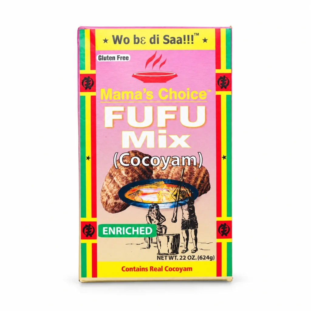 Mama's Cocoyam Fufu Mix – 624g on a white background