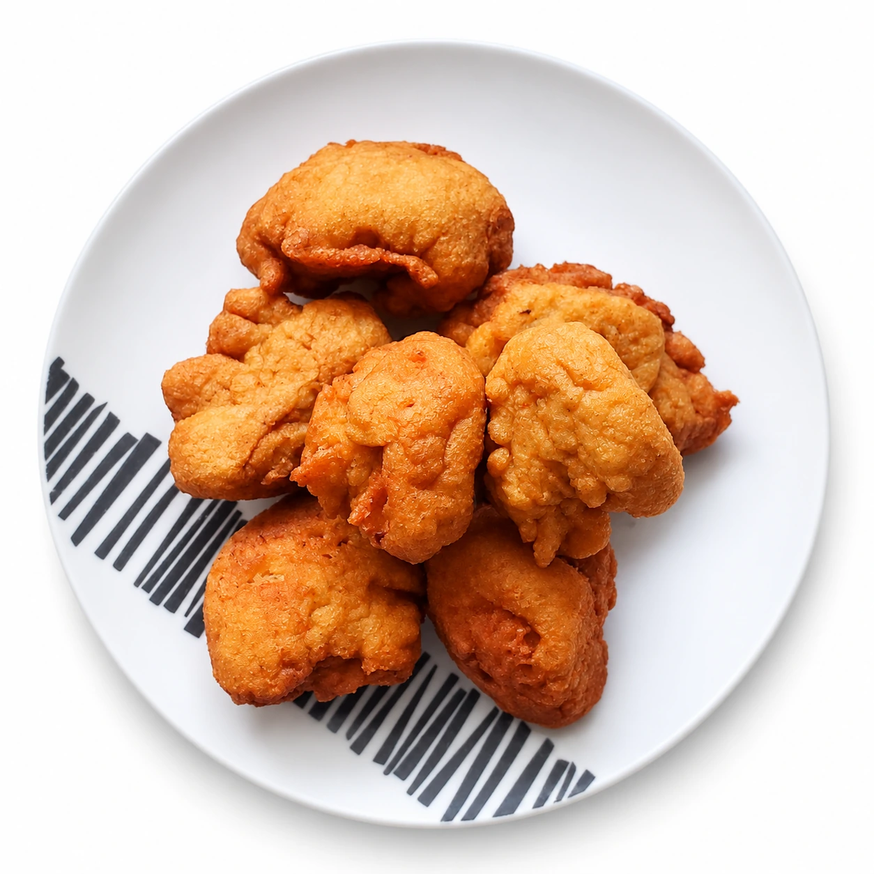 Akara Bean Fritters – 6 pieces on a white background