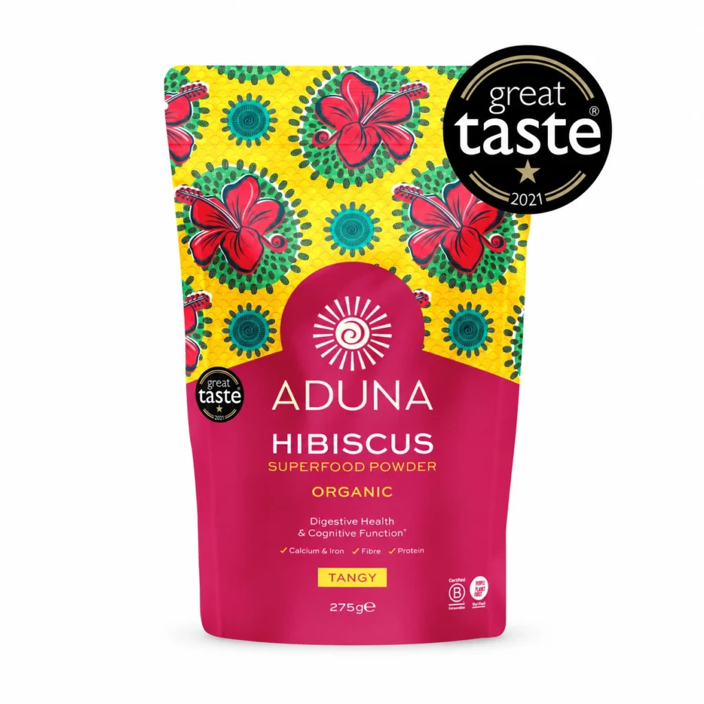 Aduna Hibiscus Powder – 275g on a white background